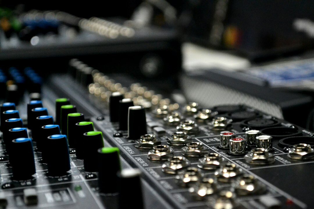 Audio mixing console for live broadcast sound